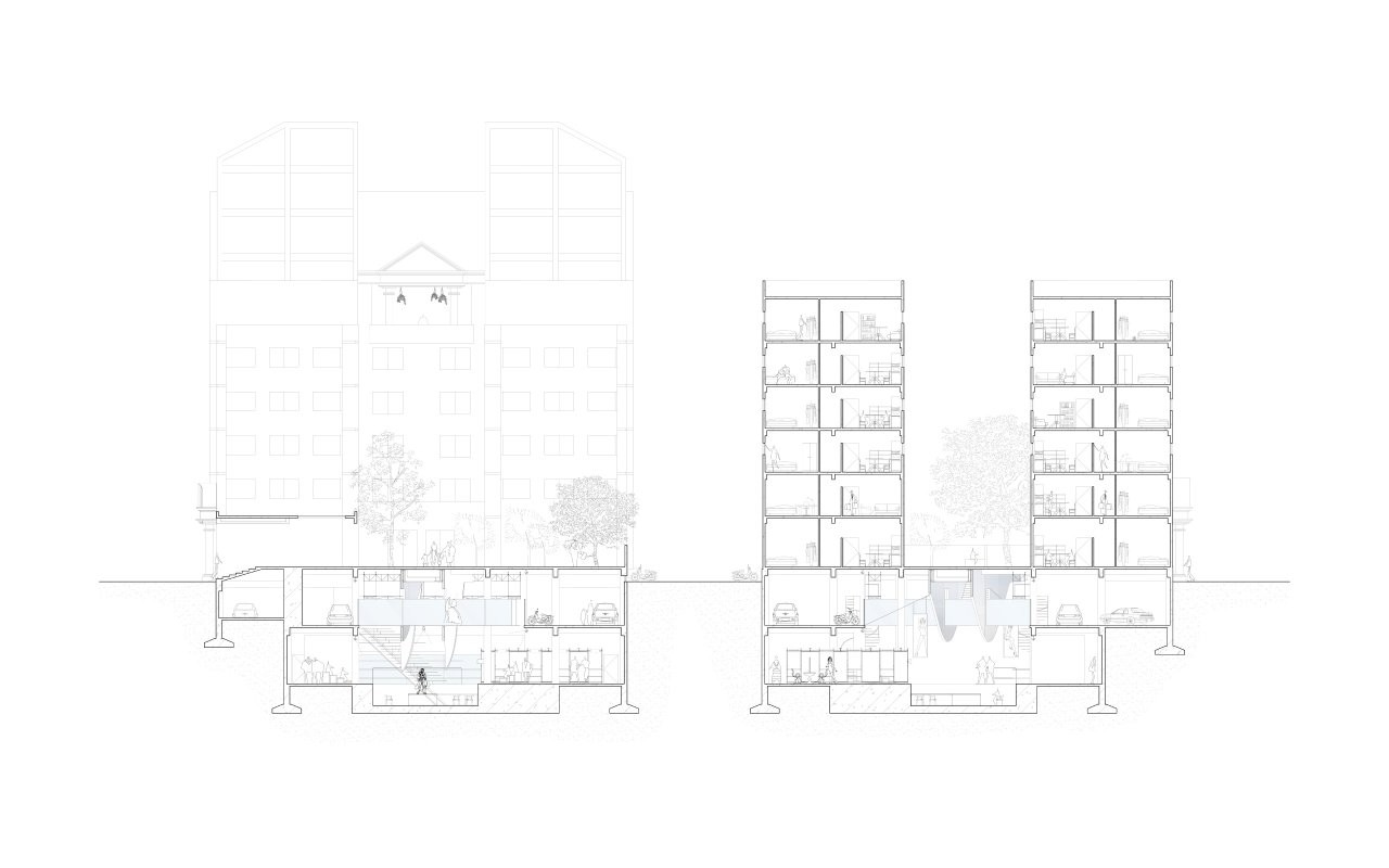 建筑的同时性_地上社区和地下舞台