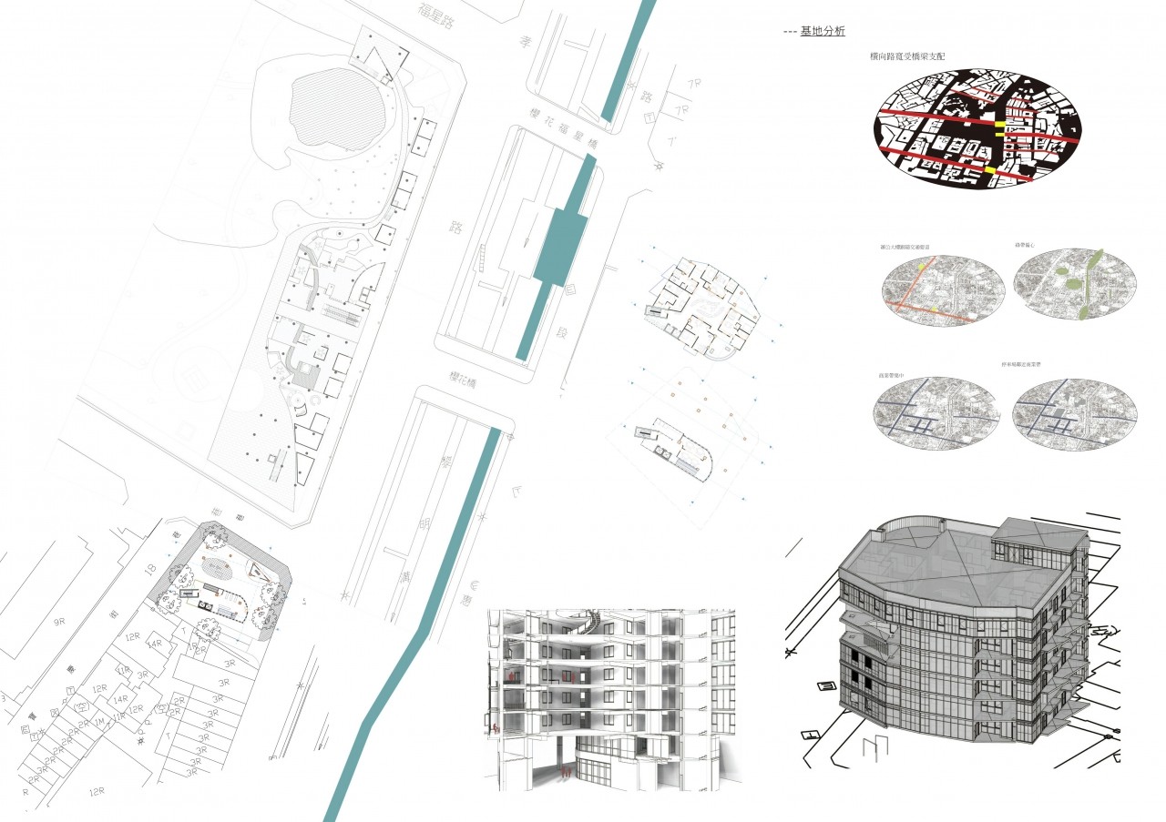 1) Movement of path and penetration of sight_Fengjia Fuxing Park Youth Residence 2) The wrapping of urban and natural el