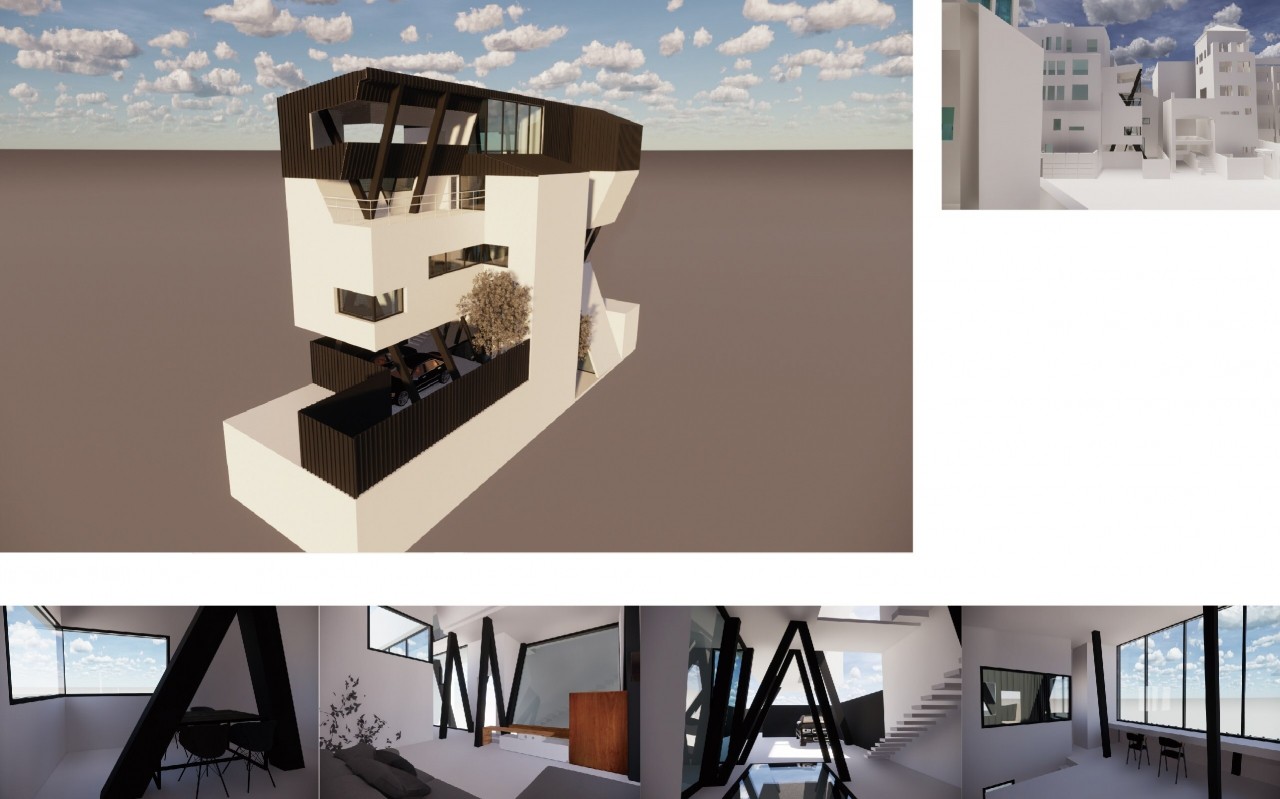 Mixed residential and commercial housing – Cortex、Inclining column