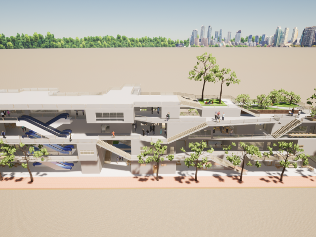 1) Movement of path and penetration of sight_Fengjia Fuxing Park Youth Residence 2) The wrapping of urban and natural el